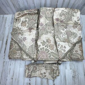 Croscill Windsor Floral Gold Green Curtain Panels 89X39 Valances Tie Backs